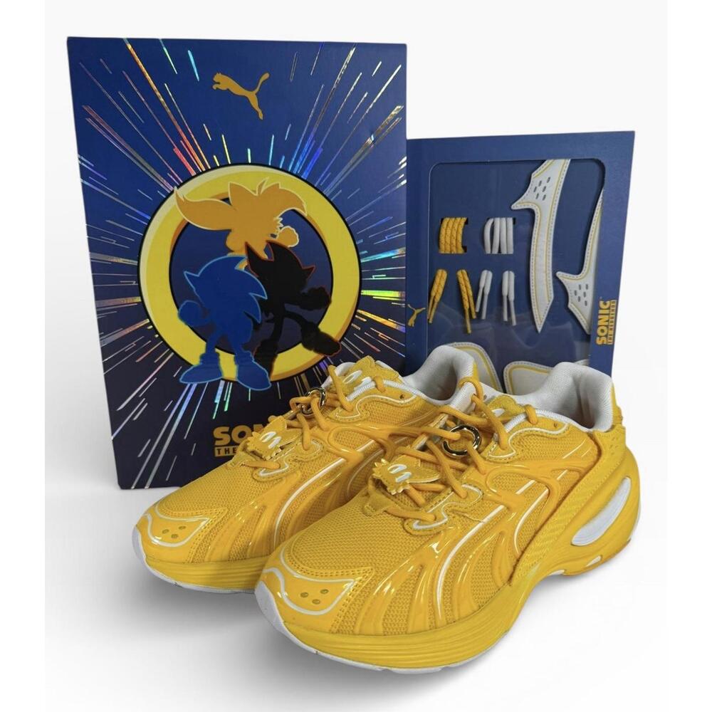 PUMA Sonic the Hedgehog TAILS Yellow Inverse Sneaker 404364 01 RARE! Men's 10.5